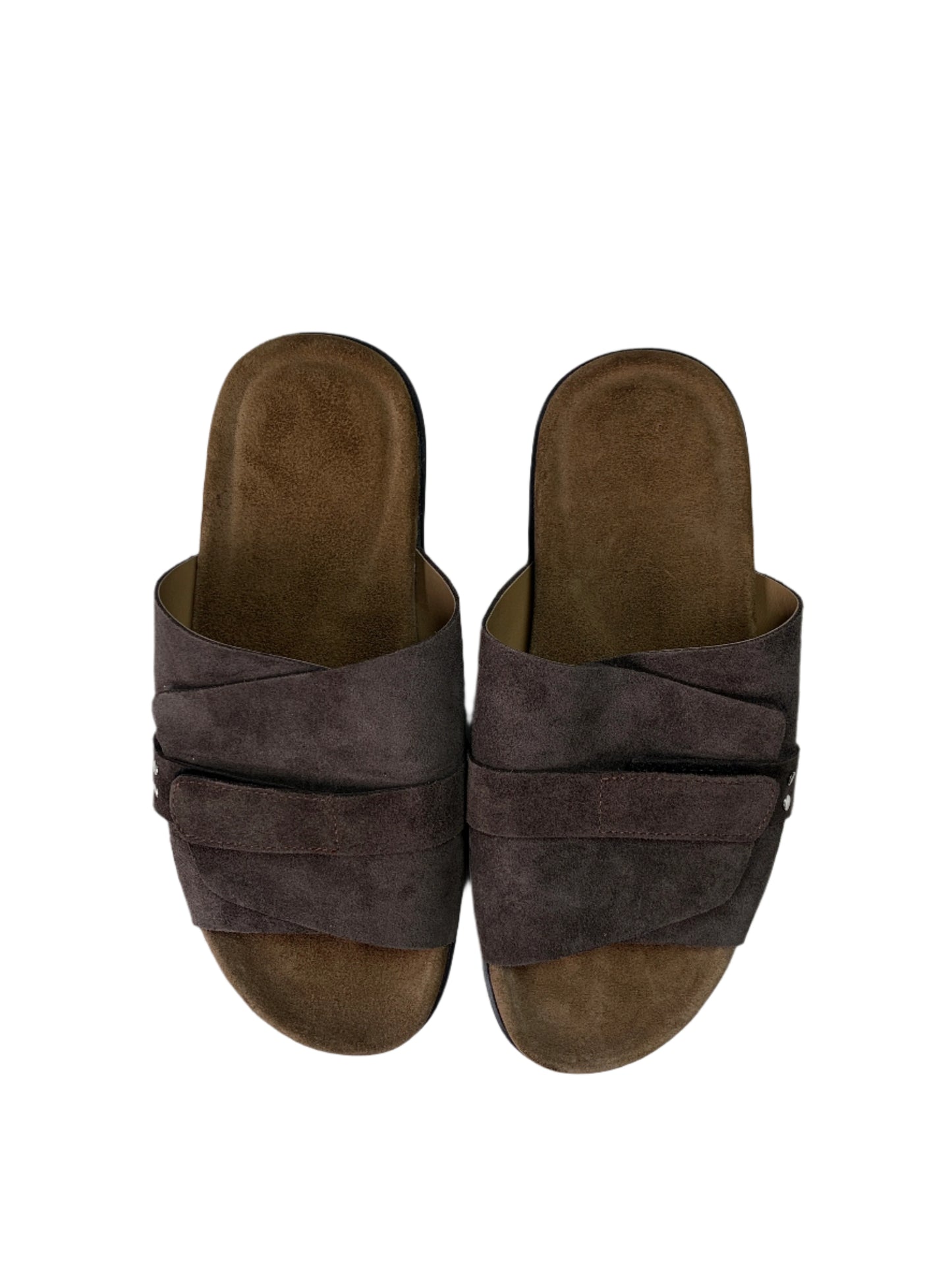 DARK BROWN SUEDE LEATHER SLIDES